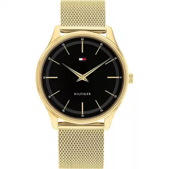 Tommy Hilfiger heren 1710469 analoog quartz horloge 40mm blauwe wijzerplaat bruine leren band