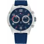 Tommy Hilfiger Heren 1792027 analoog quartz horloge 44mm blauwe wijzerplaat zilver RVS