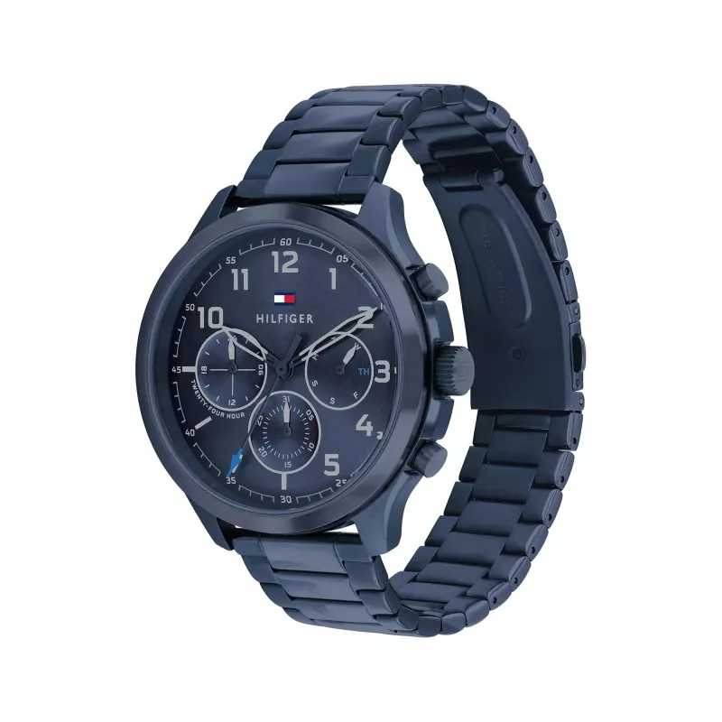 Tommy Hilfiger heren Damon quartz horloge 1791853 44mm blauw silicone