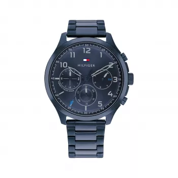 Tommy Hilfiger heren Damon quartz horloge 1791853 44mm blauw silicone
