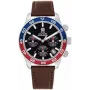 Tommy Hilfiger heren Damon quartz horloge 1792166 40mm blauwe wijzerplaat bruin leer