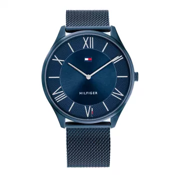 Tommy Hilfiger heren Decker quartz horloge 1710514 43mm blauwe wijzerplaat bruin leer