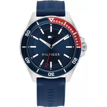 Tommy Hilfiger Heren Decker quartz horloge 1792009 43mm blauwe wijzerplaat RVS