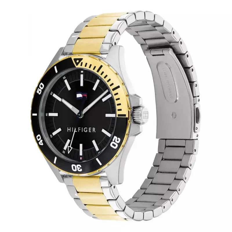 Tommy Hilfiger Heren Decker quartz horloge 1792013 43mm blauwe wijzerplaat bruin leer