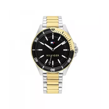 Tommy Hilfiger Heren Decker quartz horloge 1792013 43mm blauwe wijzerplaat bruin leer