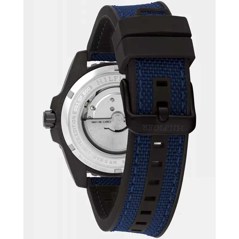 Tommy Hilfiger heren Decker quartz horloge 1792160 42mm edelstaal blauwe wijzerplaat