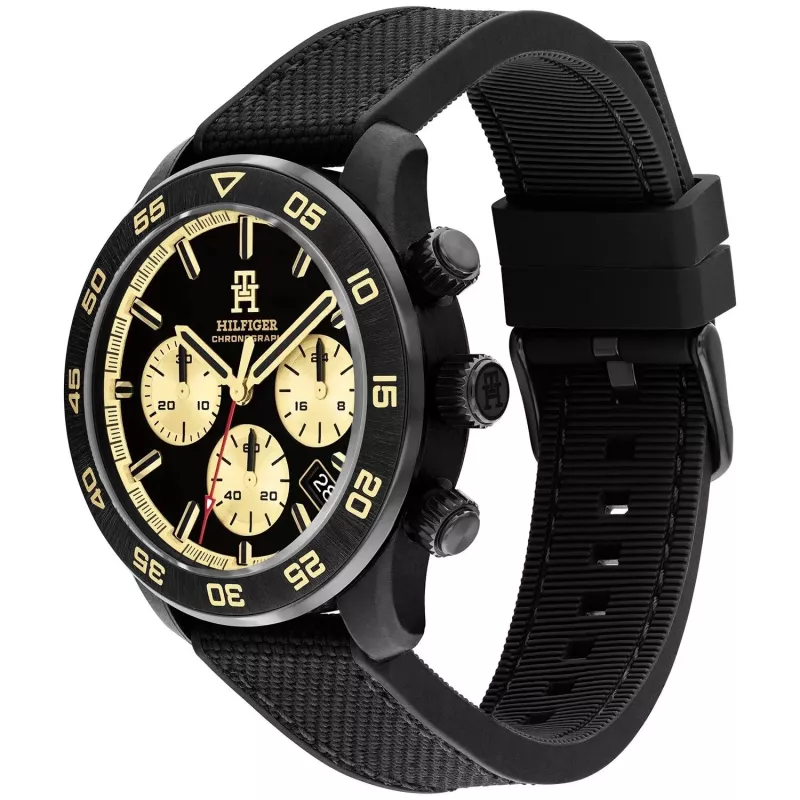 Tommy Hilfiger heren Decker quartz horloge 1792182 41mm blauwe wijzerplaat bruin leer