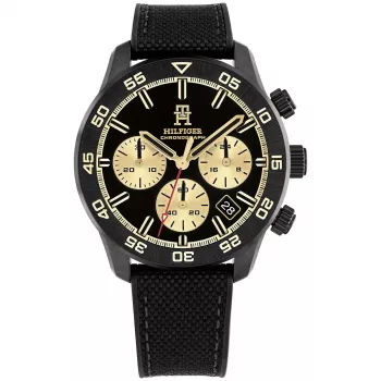 Tommy Hilfiger heren Decker quartz horloge 1792182 41mm blauwe wijzerplaat bruin leer