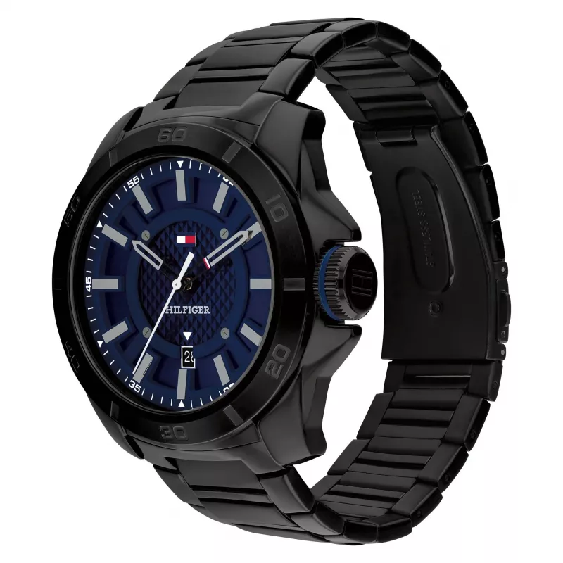 Tommy Hilfiger heren quartz analoog horloge 1792139 49mm blauw siliconen