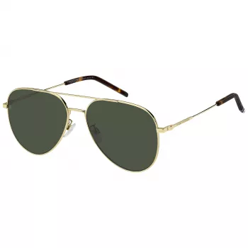 Tommy Hilfiger heren TH2111GSJ5G rechthoek zonnebril - glanzend zwart montuur, grijs glazen, 60/16/150 mm
