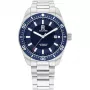 Tommy Hilfiger herenhorloge 1710591 40mm RVS blauwe wijzerplaat bruin leer