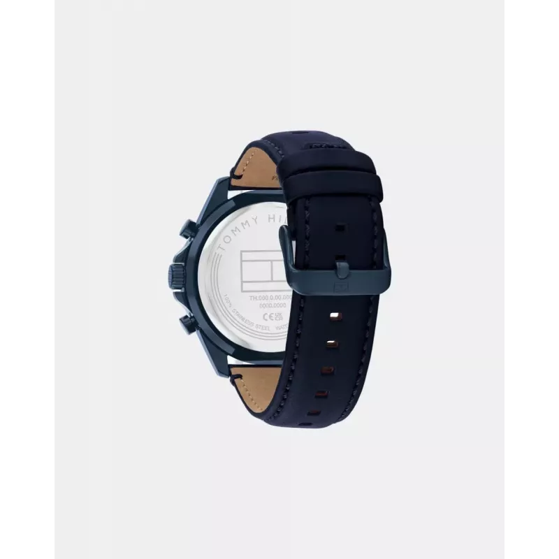 TOMMY HILFIGER herenhorloge 1710655 48mm RVS blauwe wijzerplaat