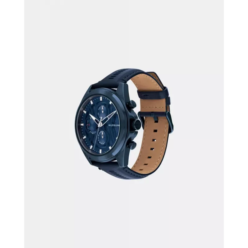 TOMMY HILFIGER herenhorloge 1710655 48mm RVS blauwe wijzerplaat