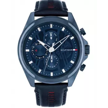 TOMMY HILFIGER herenhorloge 1710655 48mm RVS blauwe wijzerplaat