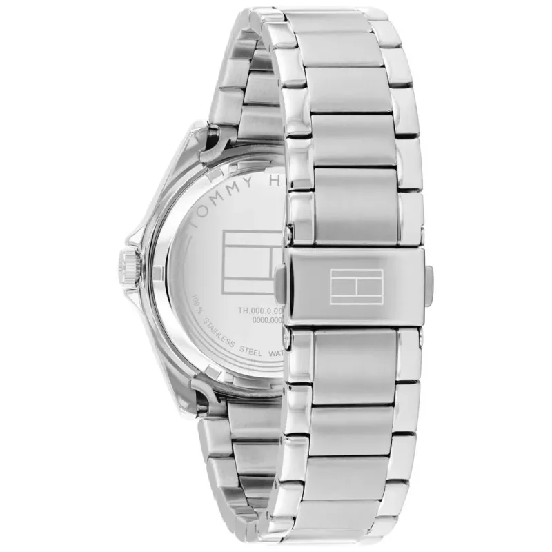 Tommy Hilfiger herenhorloge 1710718 39mm blauwe wijzerplaat bruine lederen band