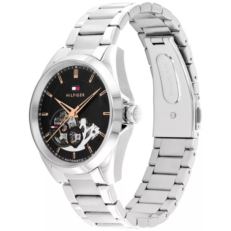 Tommy Hilfiger herenhorloge 1710718 39mm blauwe wijzerplaat bruine lederen band