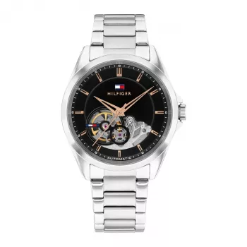Tommy Hilfiger herenhorloge 1710718 39mm blauwe wijzerplaat bruine lederen band