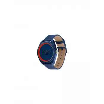 Tommy Hilfiger herenhorloge 1792041 45 mm blauwe wijzerplaat bruine leren band