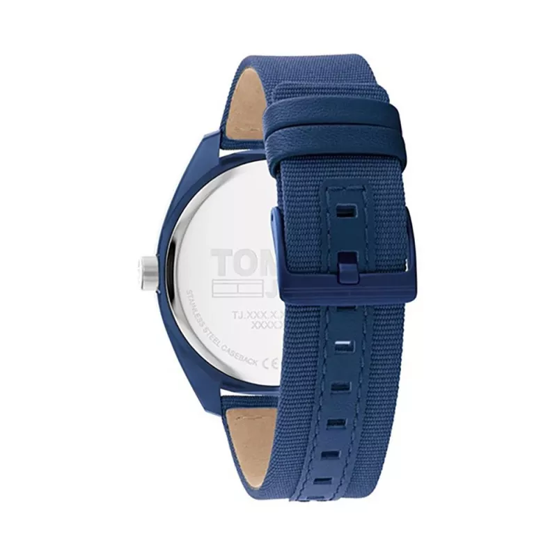 Tommy Hilfiger herenhorloge 1792041 45 mm blauwe wijzerplaat bruine leren band