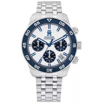 Tommy Hilfiger herenhorloge 1792157 41mm blauwe wijzerplaat bruin leer