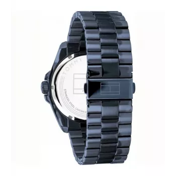Tommy Hilfiger herenhorloge TH1791689 44mm blauwe wijzerplaat bruine lederen band