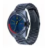 Tommy Hilfiger herenhorloge TH1791689 44mm blauwe wijzerplaat bruine lederen band