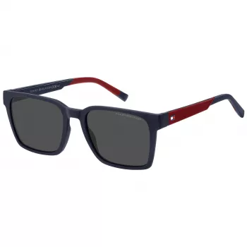 TOMMY HILFIGER TH-2143-S-8RU heren rechthoekige zonnebril, havanna, bruine glazen, 55/19/145 mm