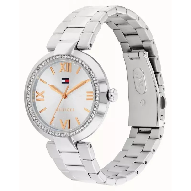 Tommy Hilfiger dameshorloge Pippa quartz 34 mm zilver edelstaal mesh