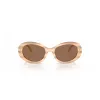 Tory Burch dameszonnebril TY7214U318173 schildpad acetaat bruin verloop 53mm