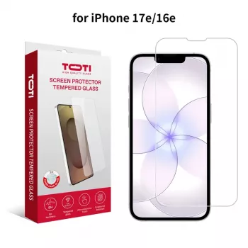 TOTI gehard glas 2D screenprotector Full Cover voor iPhone 16e/17e transparant