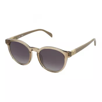 TOUS dames zonnebril STOB89-5107AY Havana acetaat hoekig montuur bruine gradientglazen 51mm