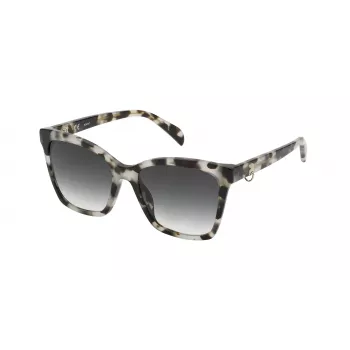 TOUS dames zonnebril STOB50-550ALC havana acetaat vierkant montuur grijs verloopglas 55/18/140 mm