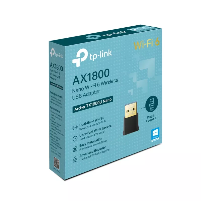 TP-LINK Archer TX1800U Nano AX1800 Dual Band Wi-Fi 6 USB-adapter, 1.8 Gbps
