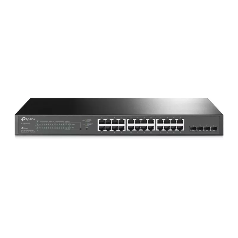 TP-Link JetStream 28-poorts Gigabit Smart PoE+ switch met 24 PoE+-poorten en 4 SFP-sleuven