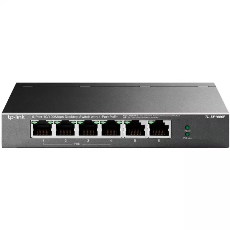 TP-LINK TL-SF1006P 6-poorts 10/100 Mbps desktop-switch met 4-poorts PoE+ (67W)