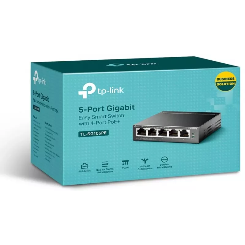 TP-Link TL-SG105PE Easy Smart Gigabit-switch met 4-poorts PoE+