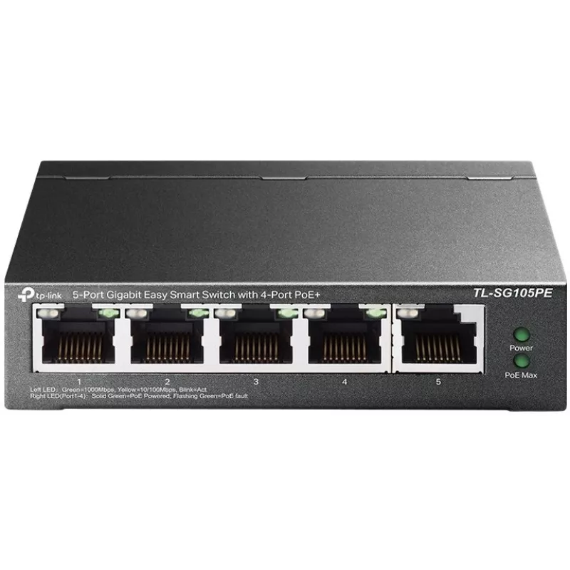 TP-Link TL-SG105PE Easy Smart Gigabit-switch met 4-poorts PoE+