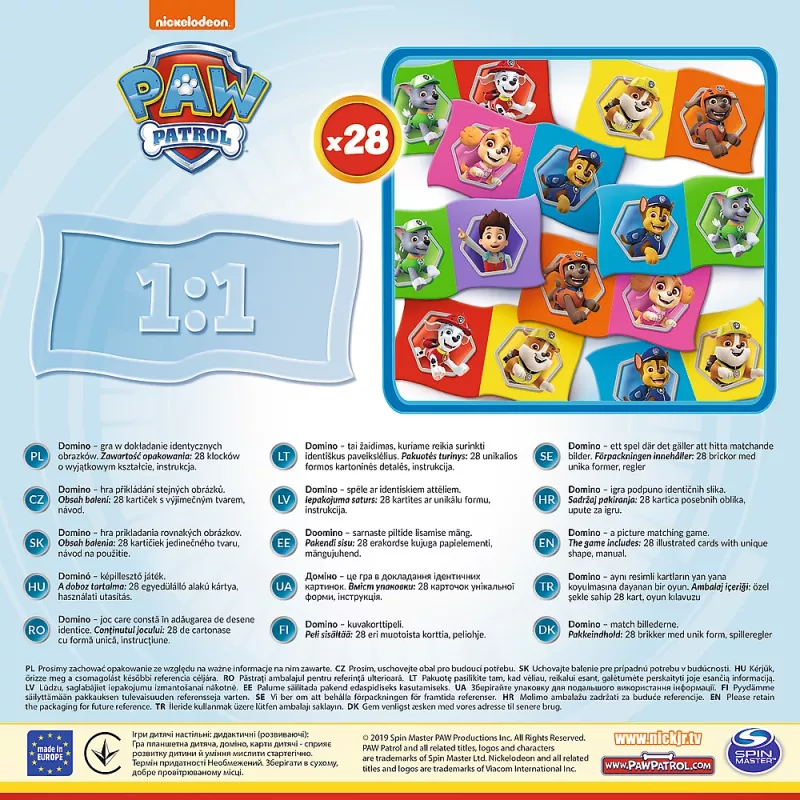 TREFL GRY Domino Paw Patrol – leerspel voor kinderen