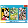 Trefl puzzel - 3x80 - Mickey Mouse Team Trefl 34887