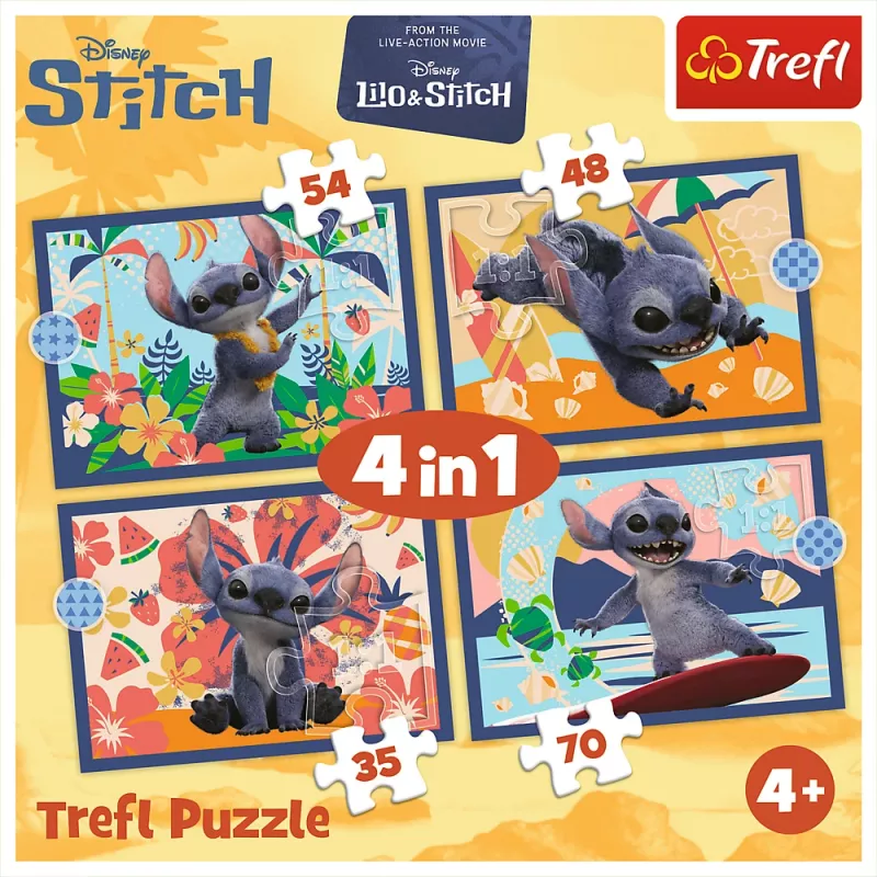 TREFL PUZZEL 4-in-1 Puzzel – Hawaiian Vacation – Disney Stitch Trefl 34666