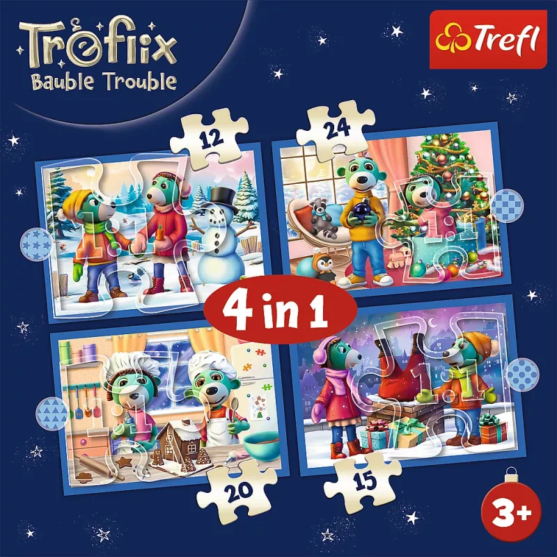 TREFL PUZZEL 4-in-1 Puzzel – Es schneit bei den Trefliks – Trefl 34657