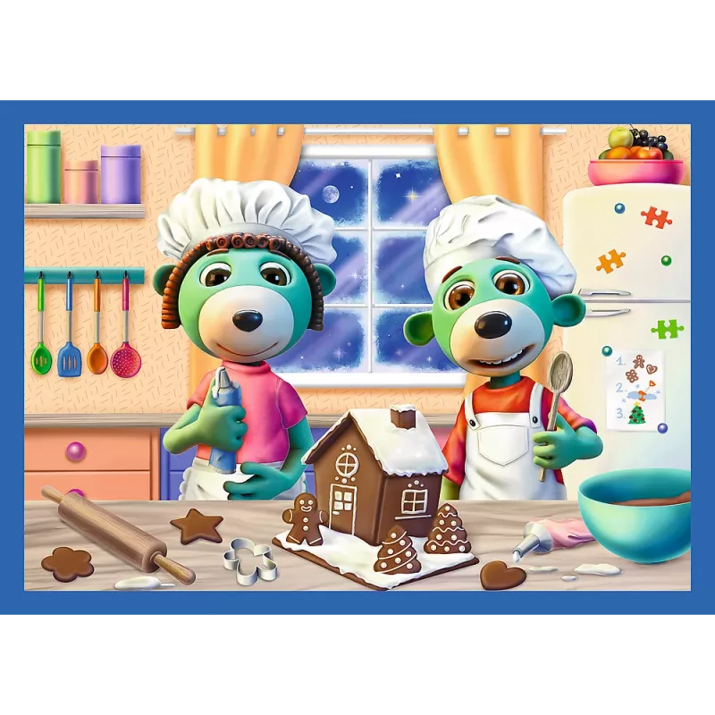 TREFL PUZZEL 4-in-1 Puzzel – Es schneit bei den Trefliks – Trefl 34657