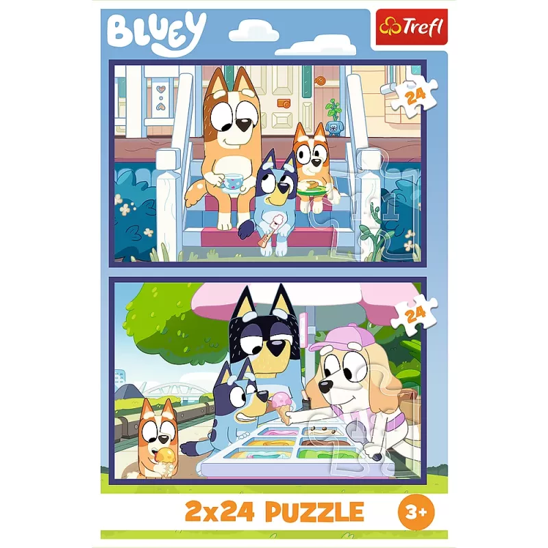 TREFL Puzzel 2x24 Funny Bluey BBC Bluey Trefl 34446