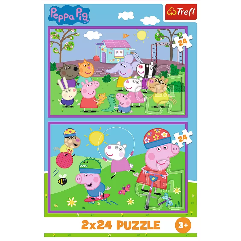 TREFL Puzzel - 2x24 - Peppa op de speelplaats - Peppa Pig 34435