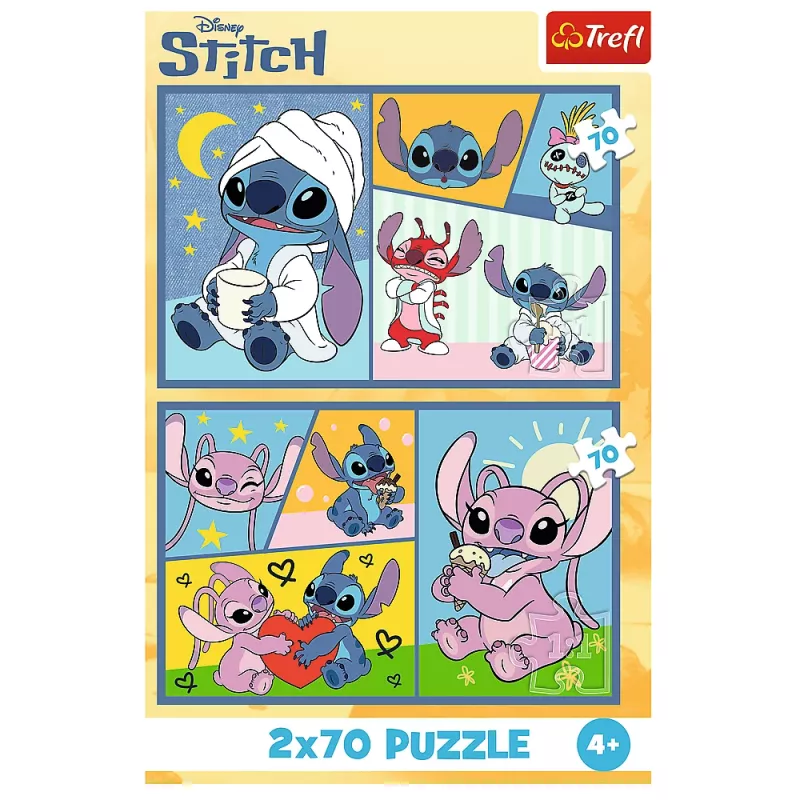 TREFL PUZZLE Puzzel 2x70 There's no boredom with Stitch Disney Lilo Stitch Trefl 34444