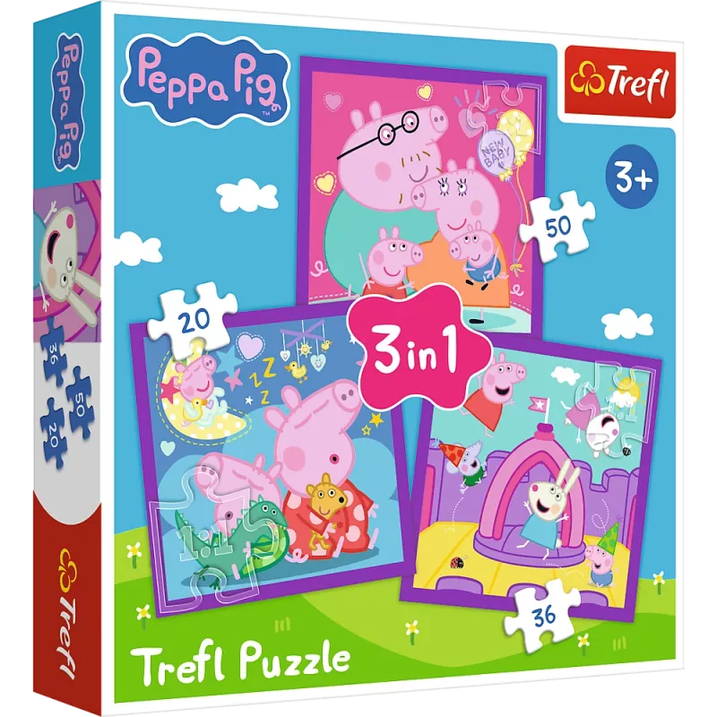 TREFL PUZZLE puzzel - 3 in 1 - Peppa Pig's Habits Trefl 34893