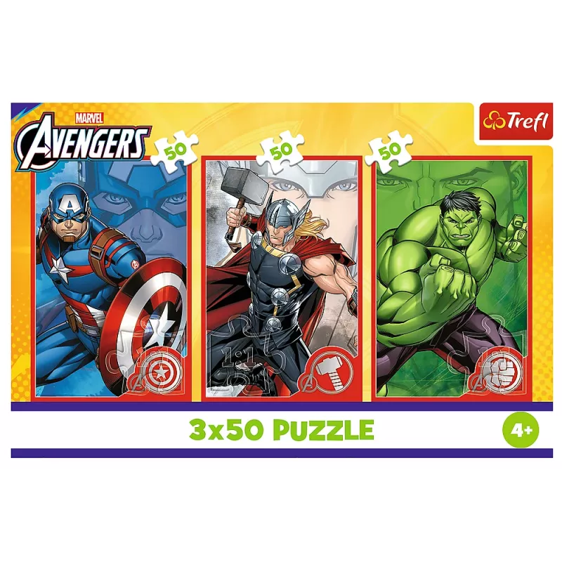 TREFL PUZZLE puzzel - 3x50 - Your Hero / Disney Marvel The Avengers Trefl 34891