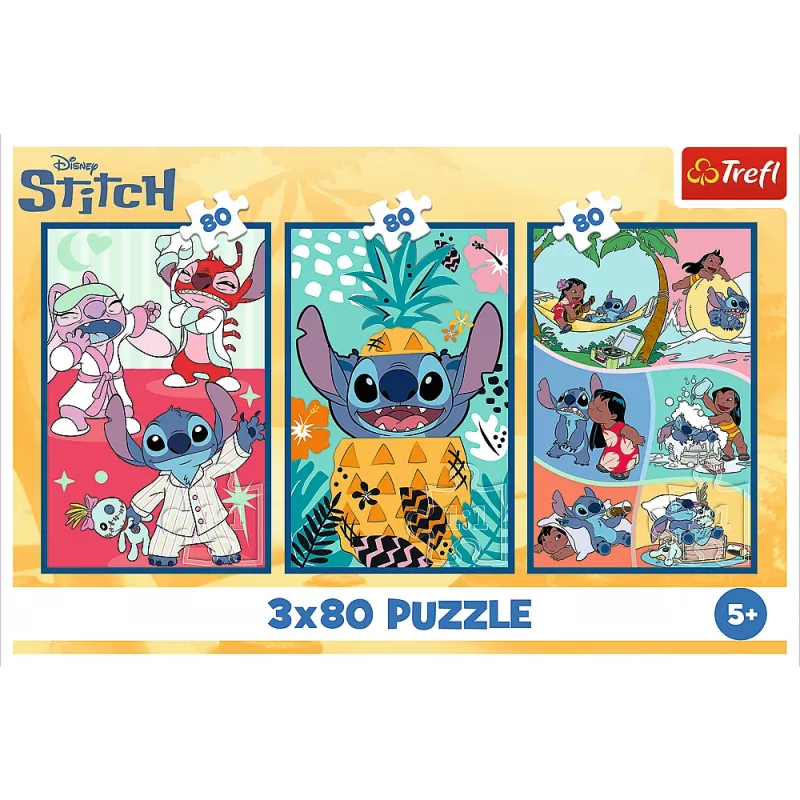 TREFL PUZZLE puzzel - 3x80 - Stitch World Trefl 34885