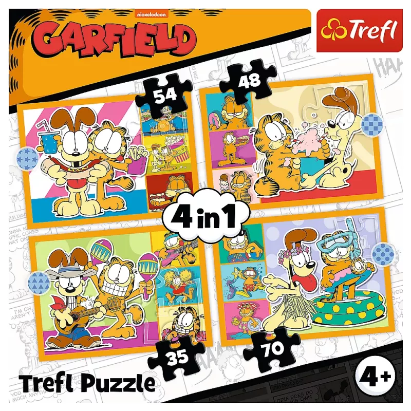 TREFL Puzzel 4-in-1 – Garfield Loves Lasagna – Trefl 34673