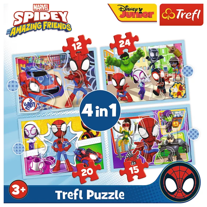 TREFL Puzzel - 4in1 (12, 15, 20, 24) - Ekipa Spidaya 34611